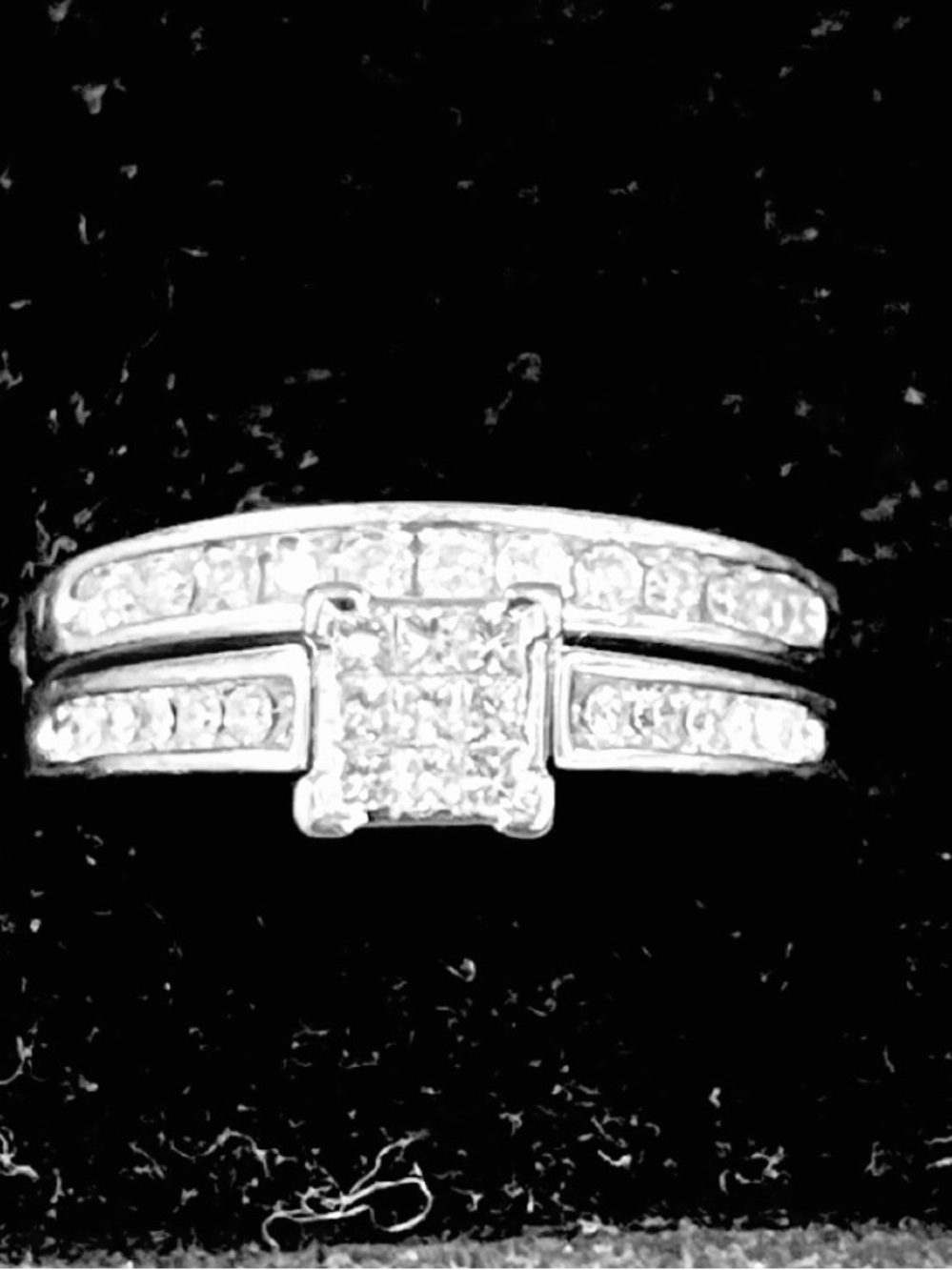 14k White gold and natural diamond bridal set size 6 1/2